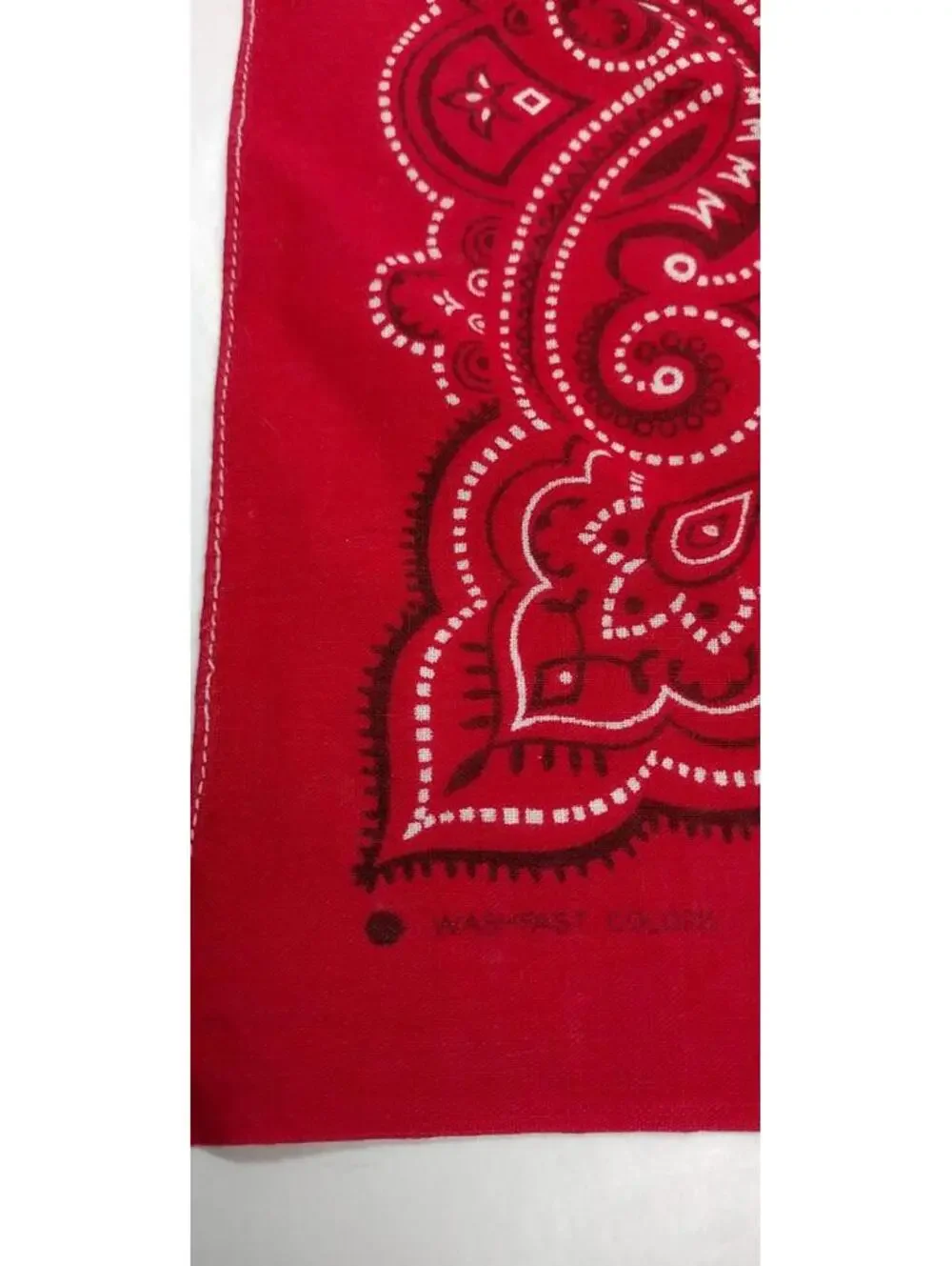 Vintage 30s 40s Red Cotton Bandana M M M's Salvage WASHFAST COLORS WHITE STITCH